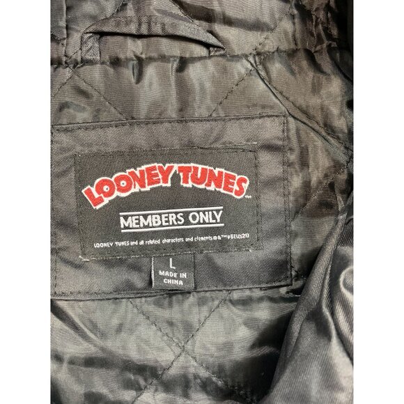 Looney Tunes Members Only Mens Large Black Goon Squad Windbreaker Jacket - Picture 3 of 16
